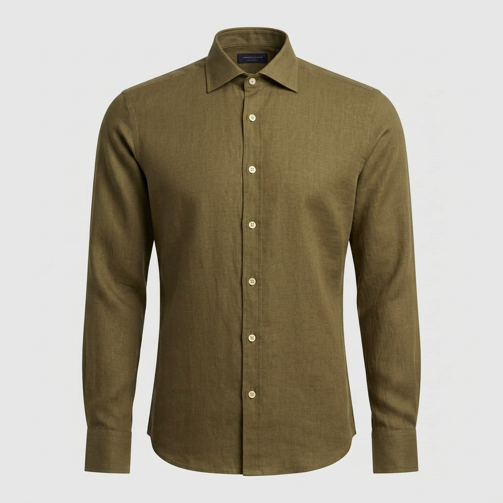 Olive Linen Shirt