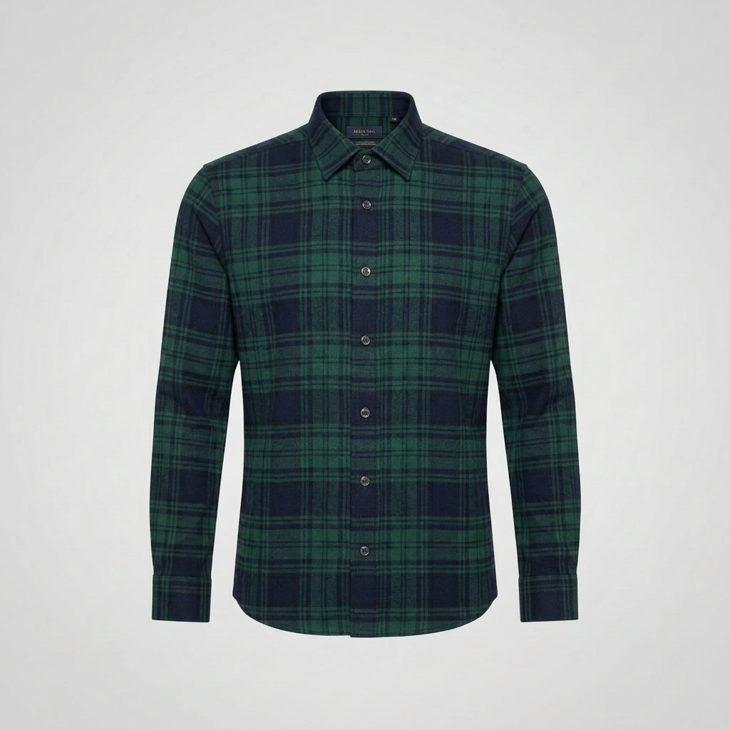 Green Tartan Flannel Shirt