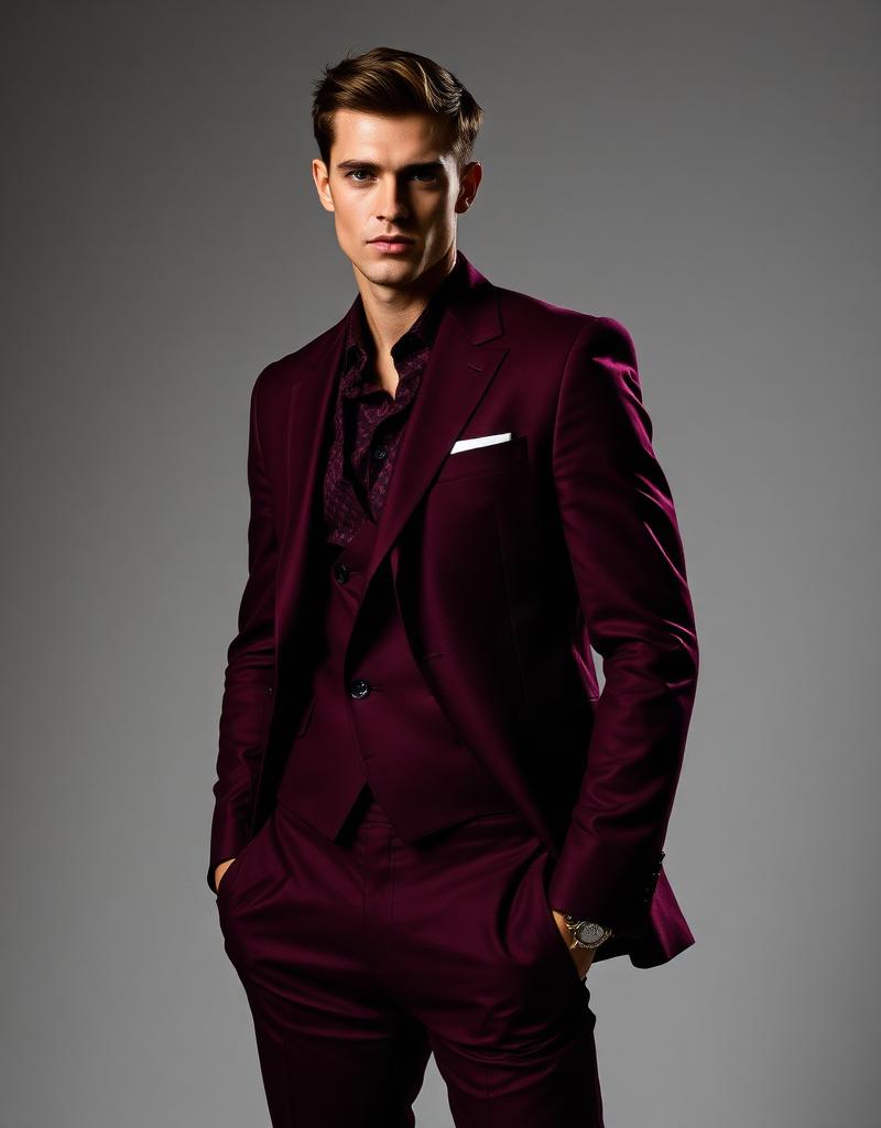 Burgundy Evening Suit