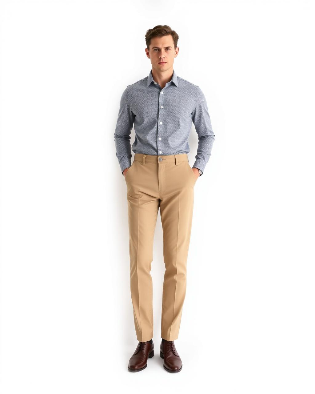 Beige Cotton Chinos